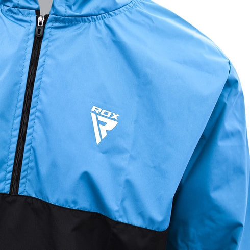 RDX X6 HOODED SAUNA SWEAT SUIT/Blu-4